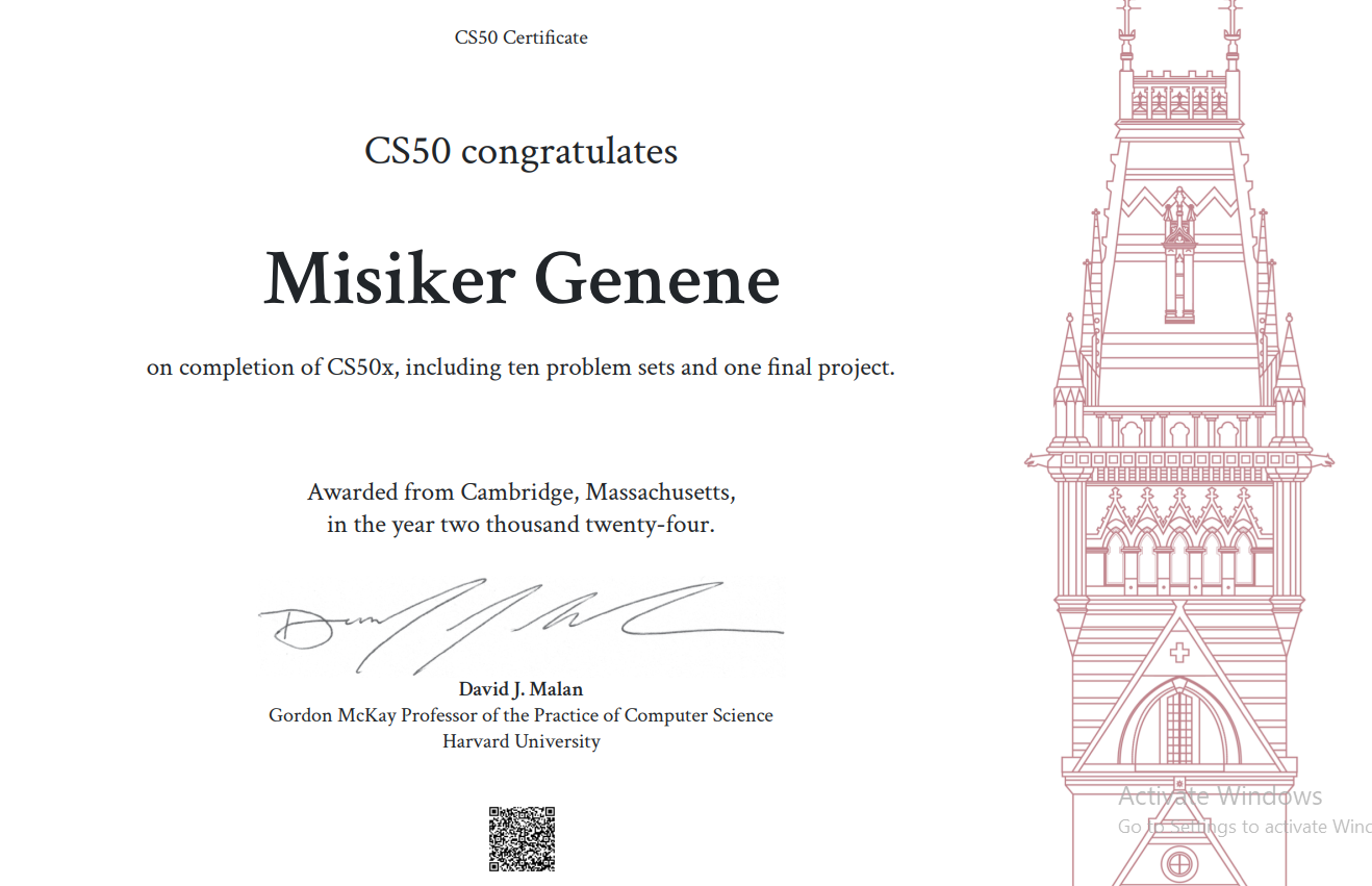 CS50 Certificate