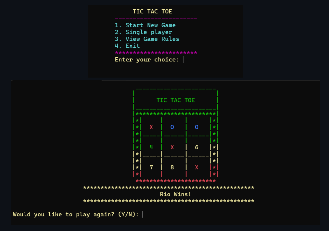 Tic Tac Toe With C++